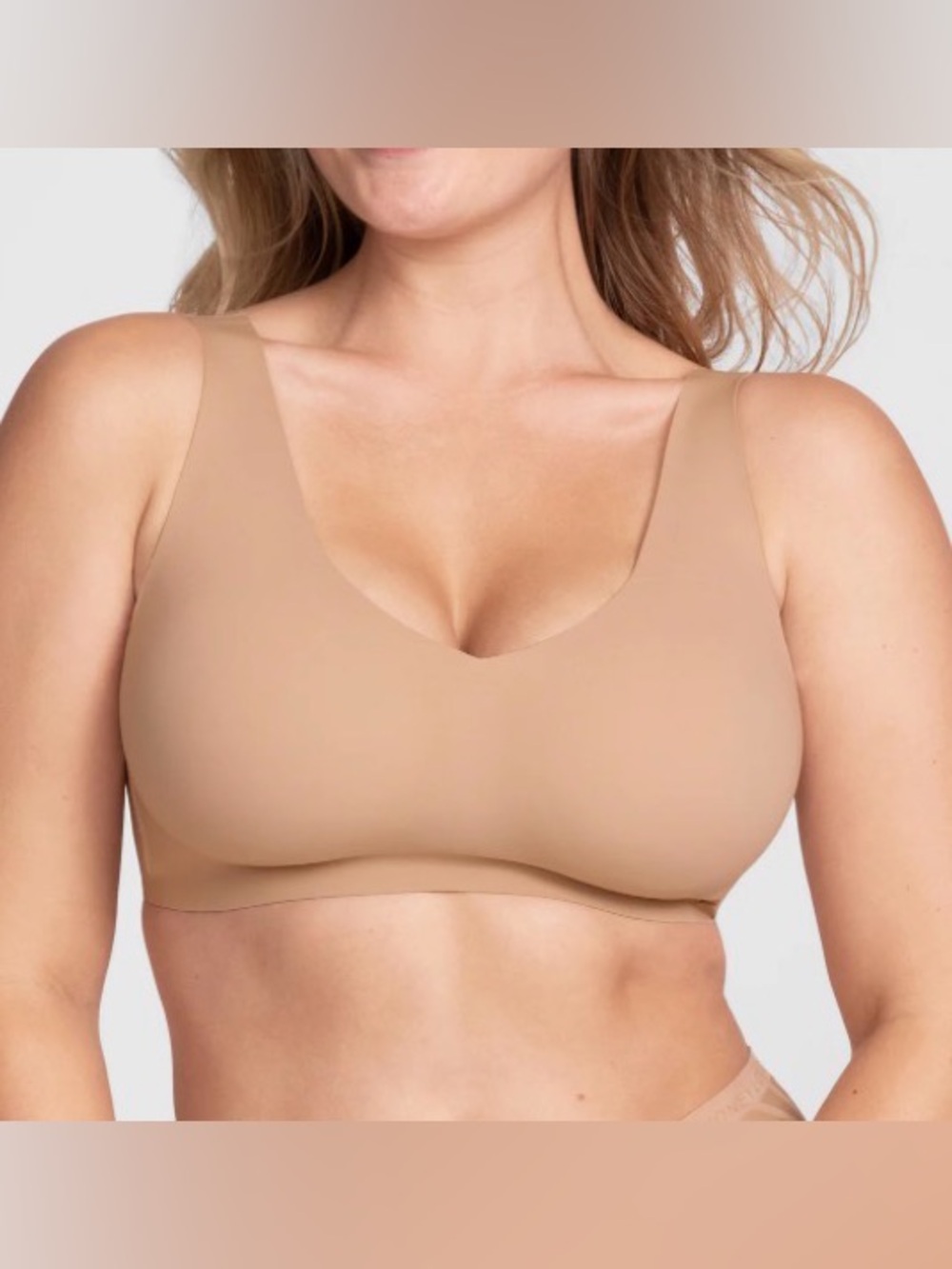 HoneyLove Seamless V Neck Nude Comfort Wireless Bralette - XL EUC